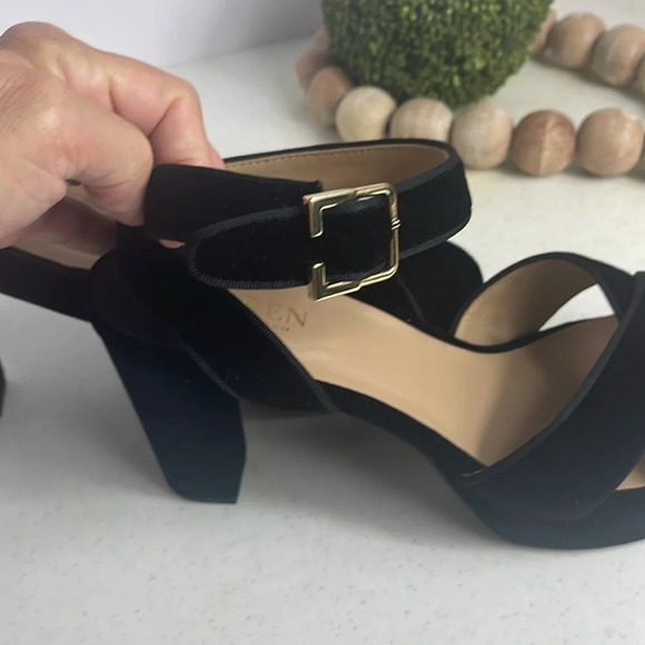 Lauren by Ralph Lauren women’s Velvet/Suede Sasha Sandals Platform Sz 11 - Picture 7 of 12